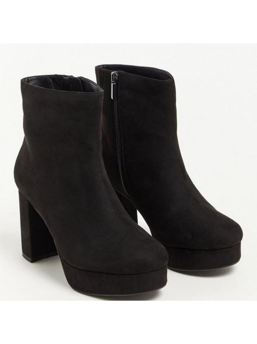 12 WW • Torrid • Faux Suede Black Platform Bootie - Extra Wide Width - NEW